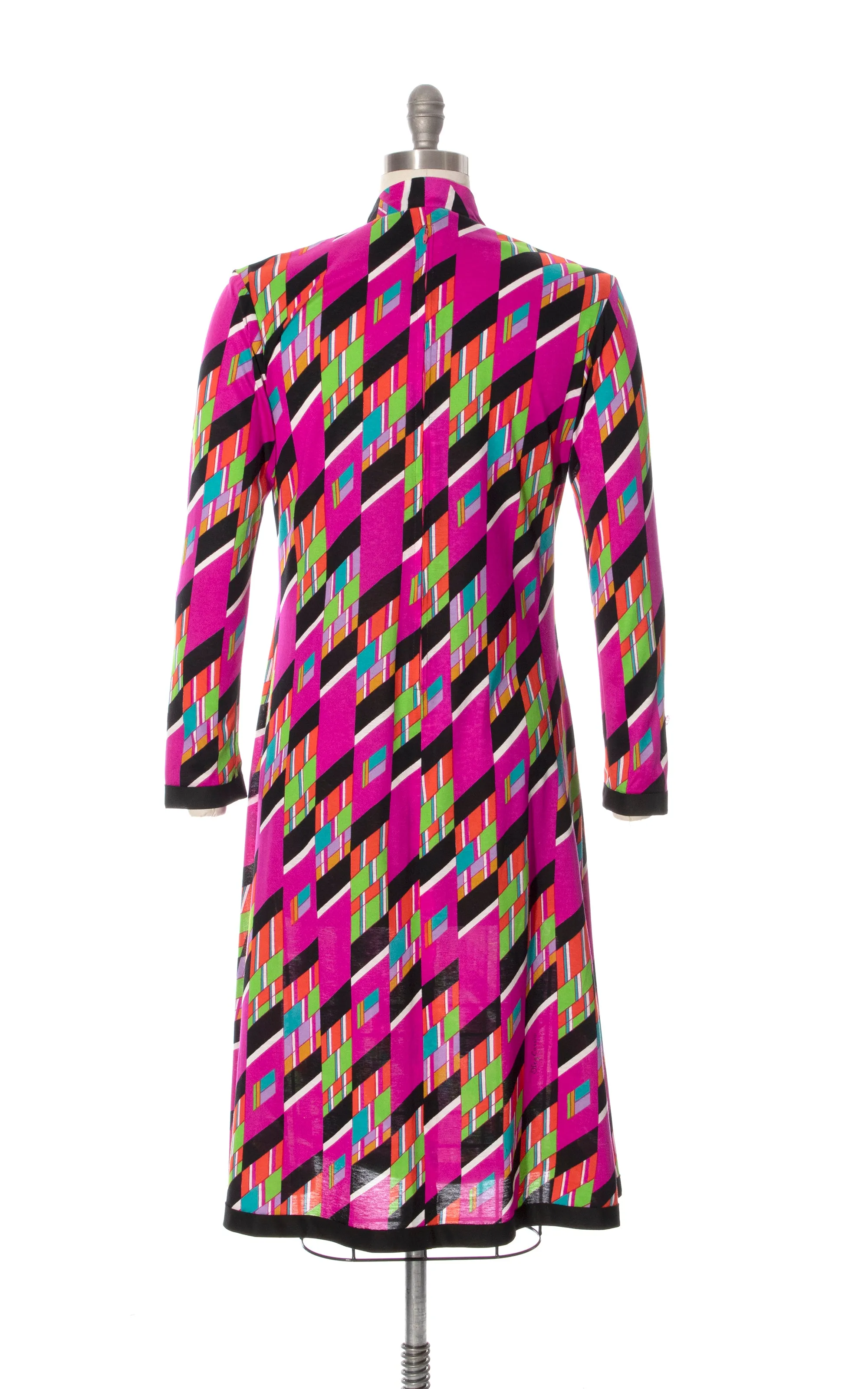 1970s OLEG CASSINI Geometric Jersey Dress | medium/large
