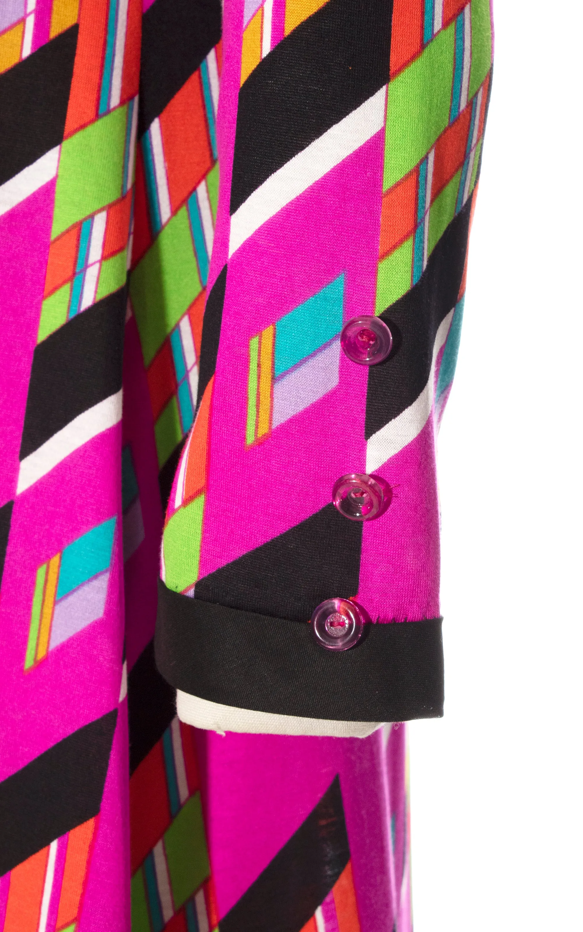 1970s OLEG CASSINI Geometric Jersey Dress | medium/large