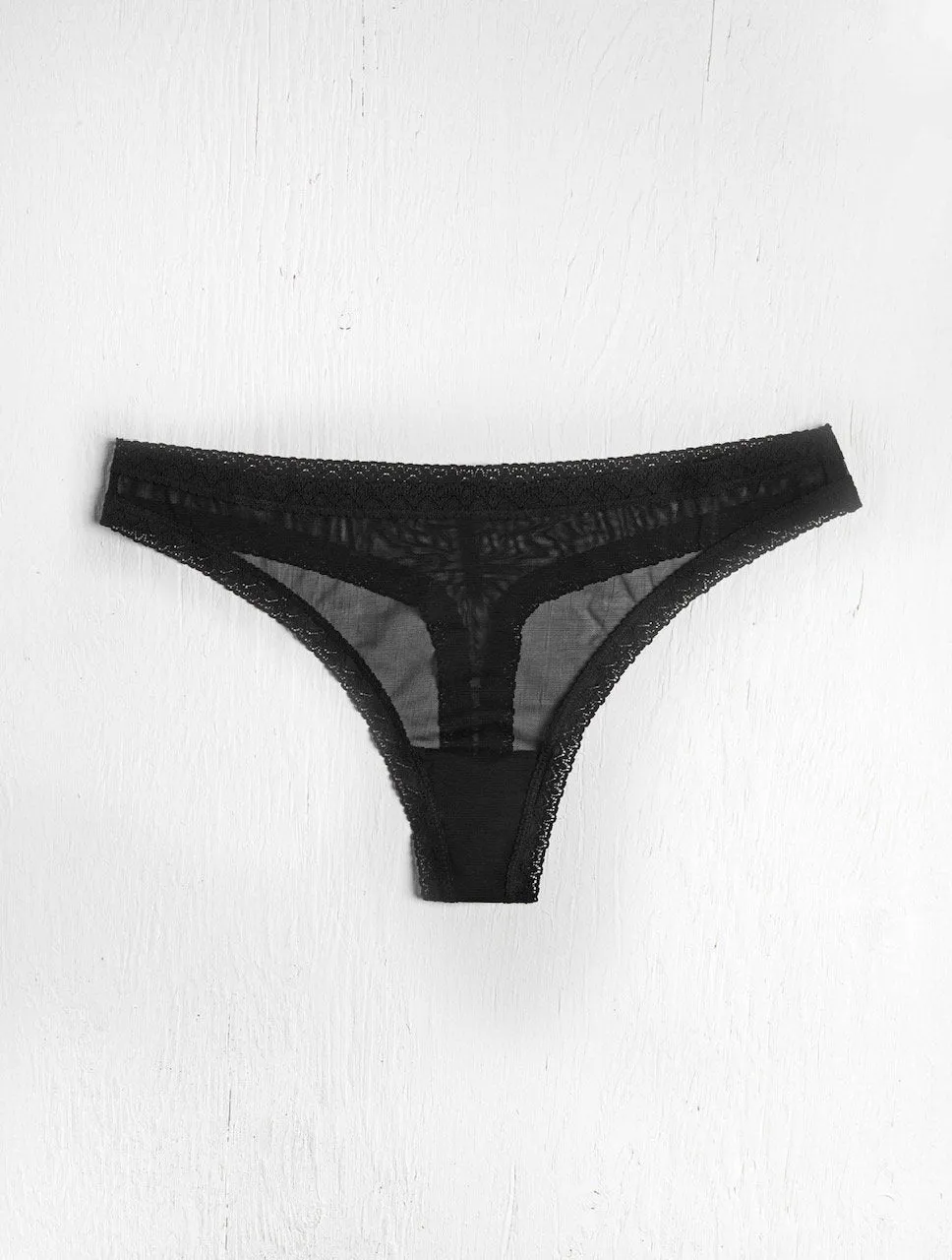 Blush Lingerie Pretty Little Panties - MESH THONG 5-PACK