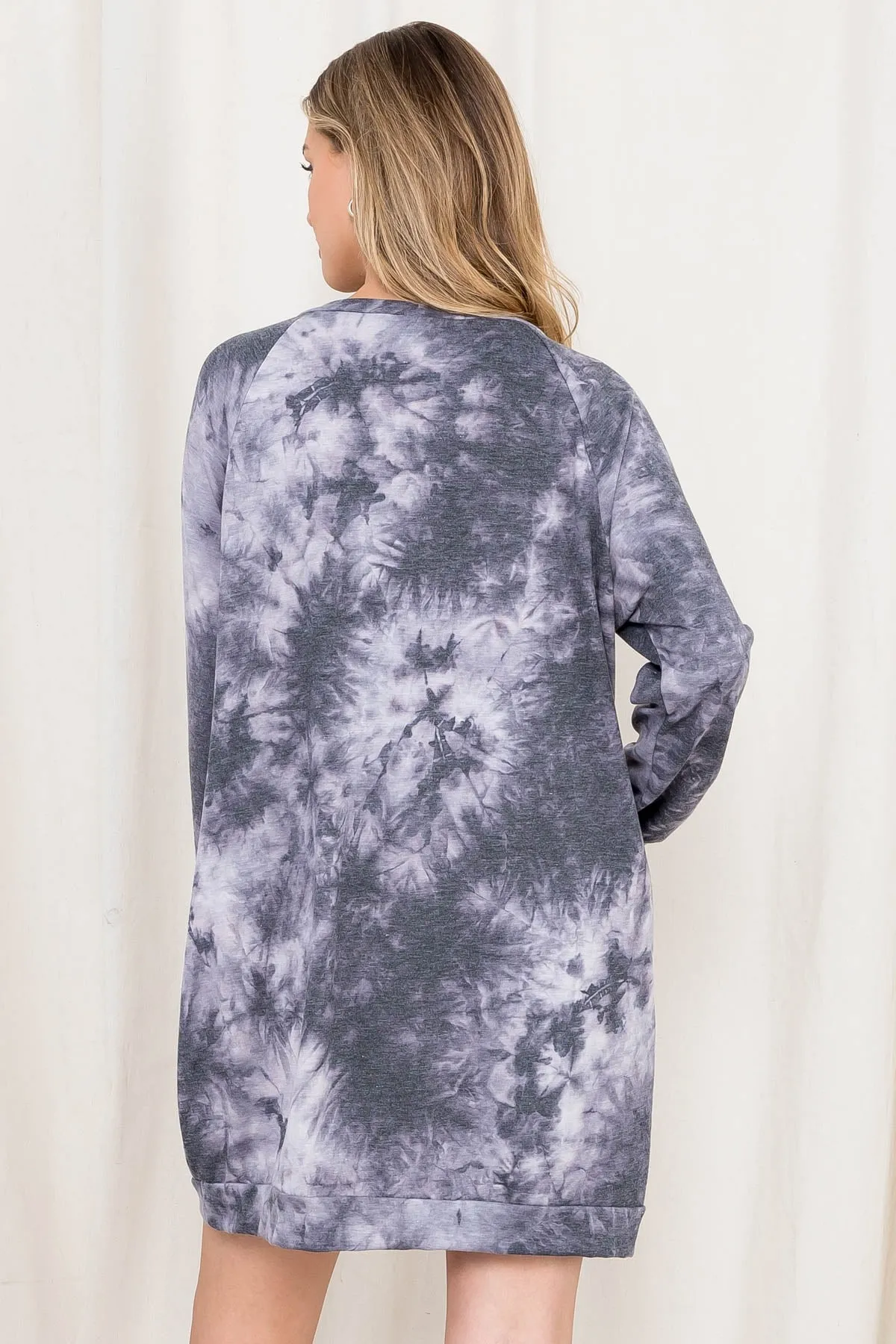 CHARCOAL TIE DYE DRESS