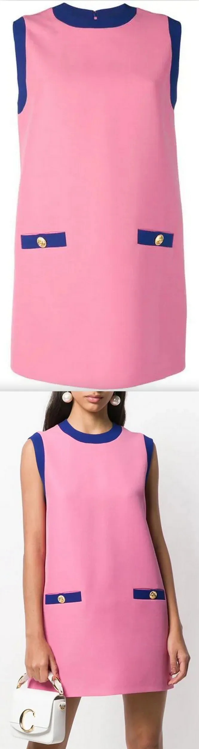 Color-Contrast Shift Dress