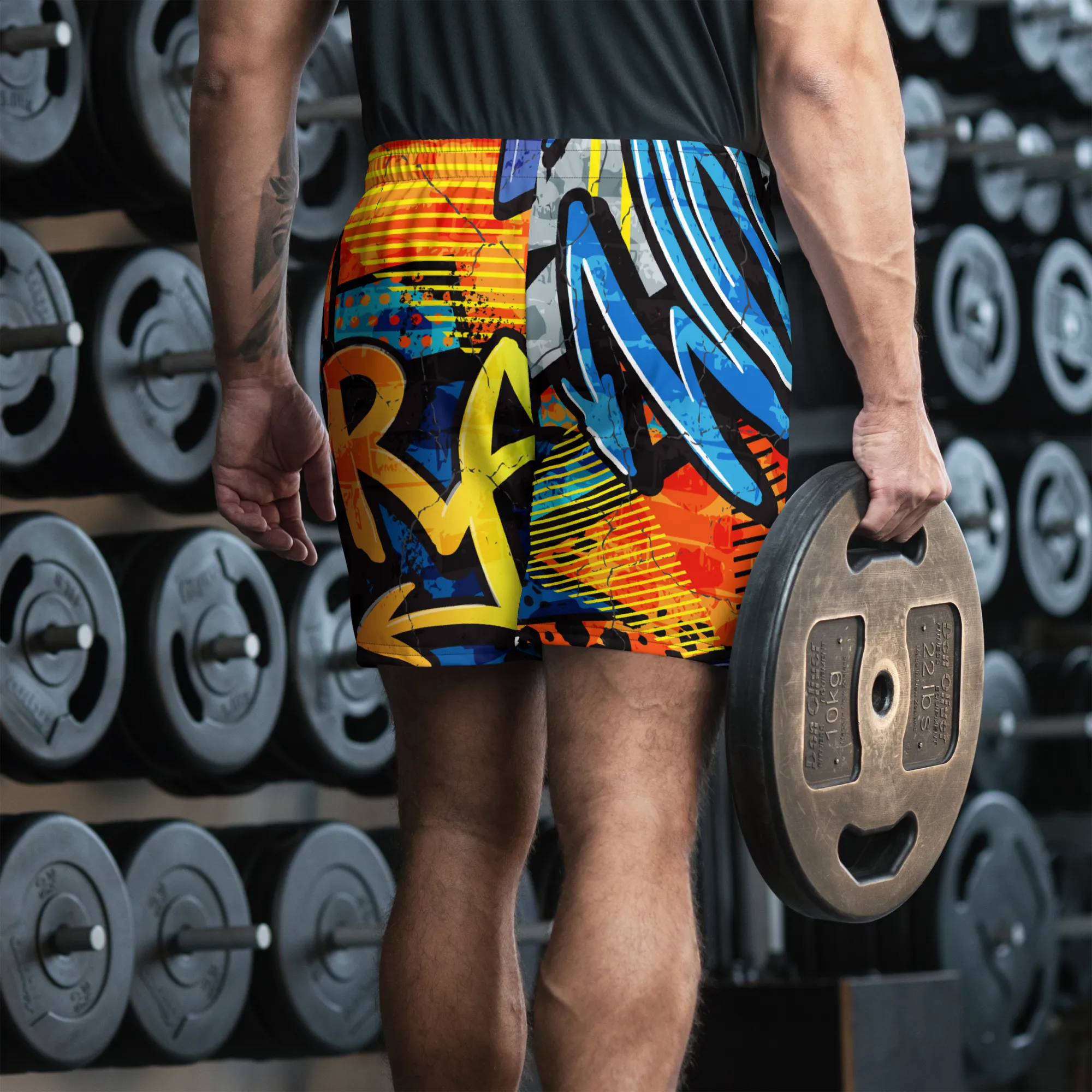 Crazy Graffiti Men's Recycled Athletic Shorts