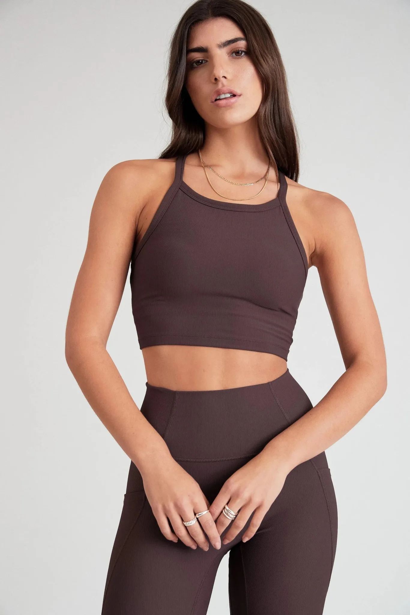 EcoRib Strap Racer Crop