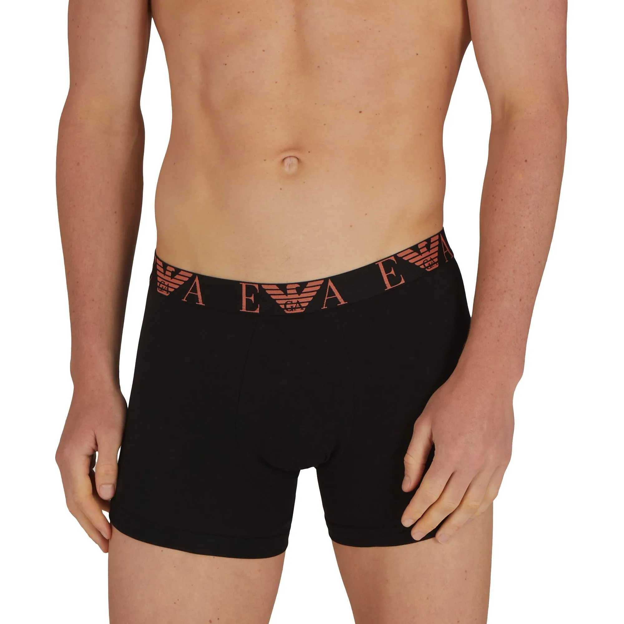 Emporio Armani Stretch Cotton Logo 3 Pack Boxers Black/Black/Black