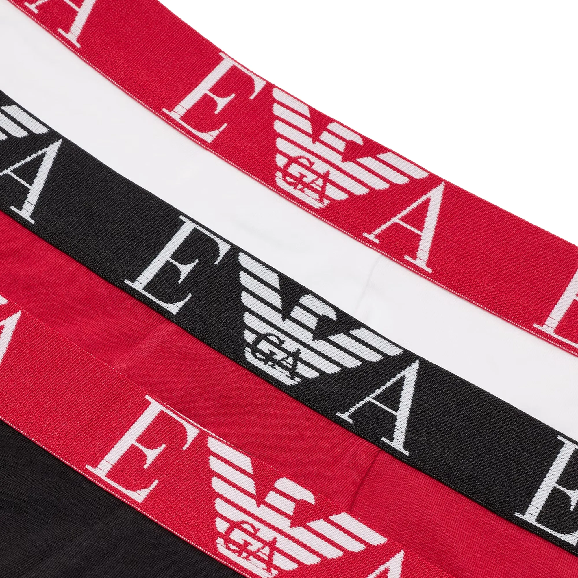 Emporio Armani Stretch Cotton Logo 3 Pack Boxers White/Red/Black