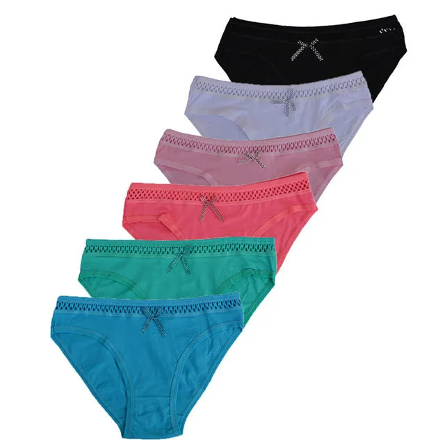 FUNCILAC Sexy Women Female Briefs Panties Brand Lace Underwear Womens cotton Underware For Lady lingerie Intimates (6pcs/lot)