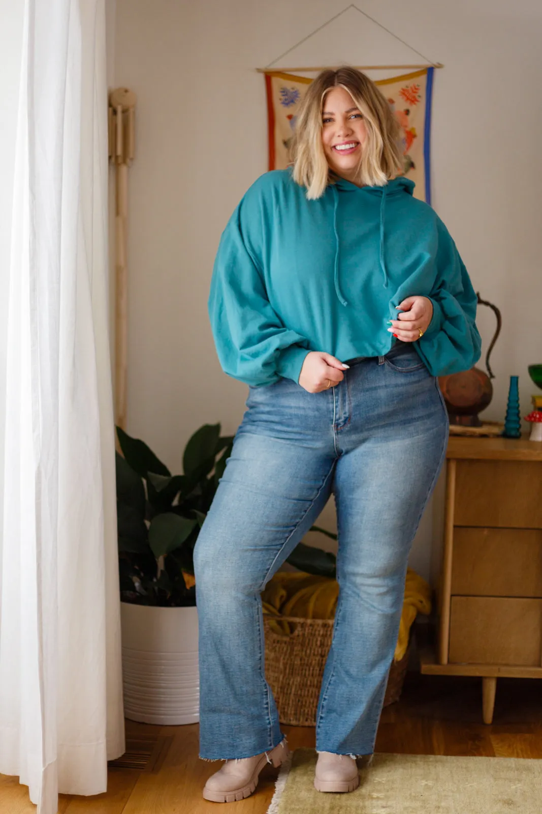Hanging Out Teal Hoodie