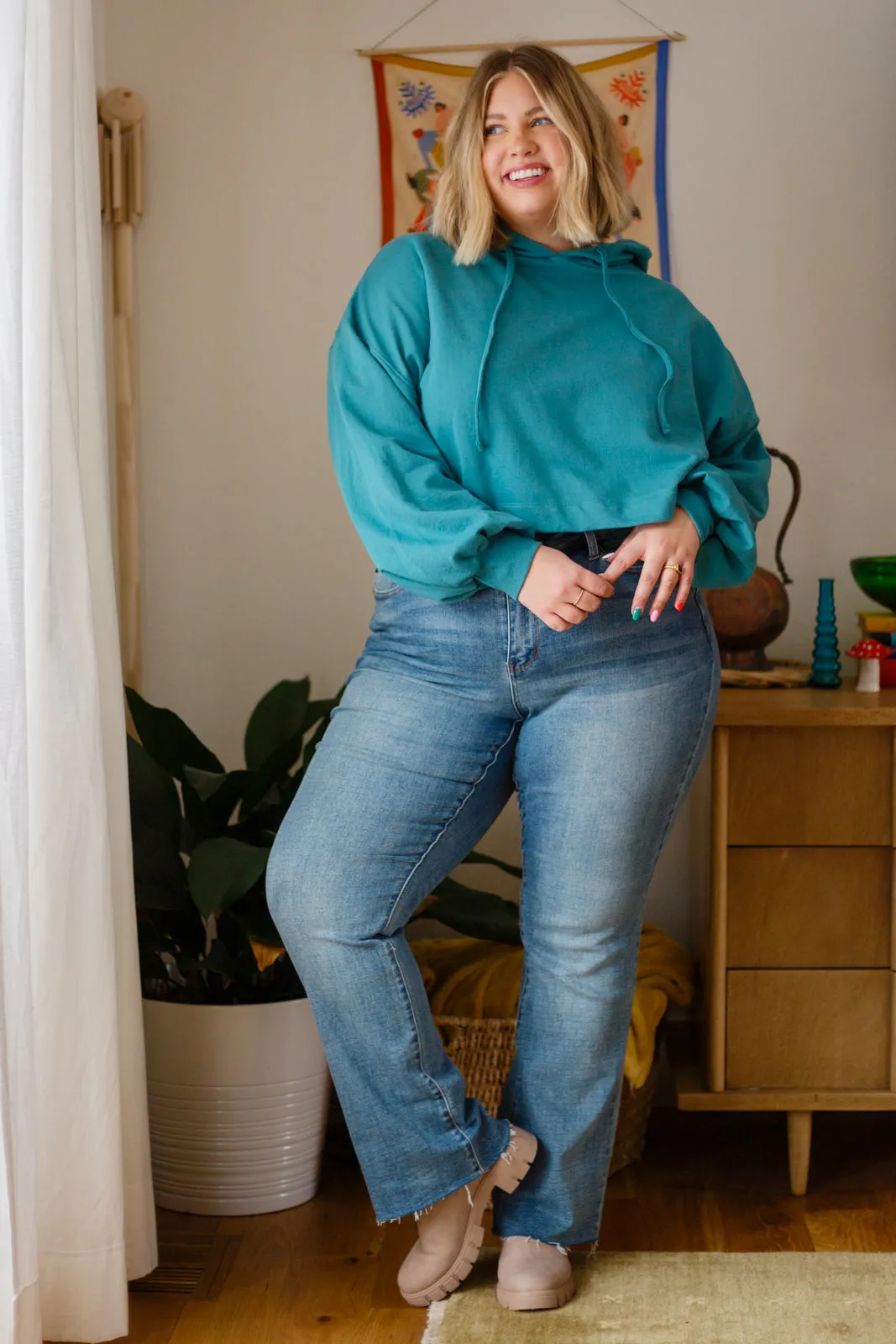 Hanging Out Teal Hoodie