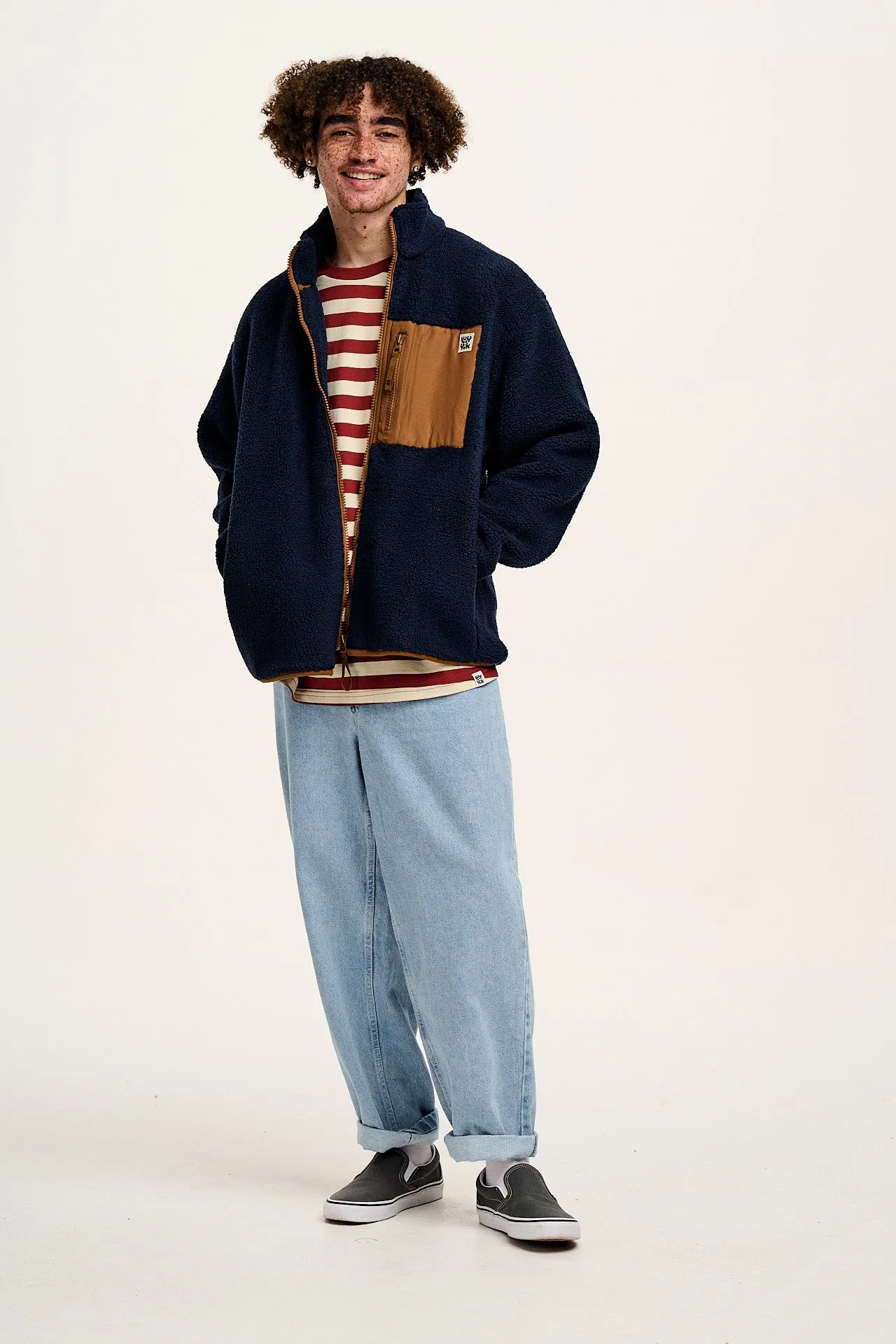 Harper - Borg Fleece Jacket in Varsity Blue