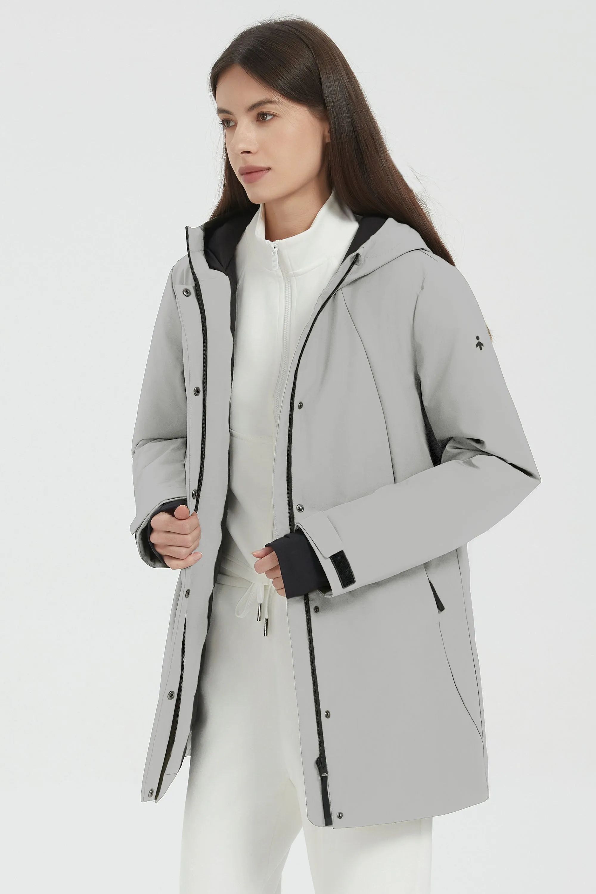 Hooded Winter Warm Parka Full Zip Lightweight