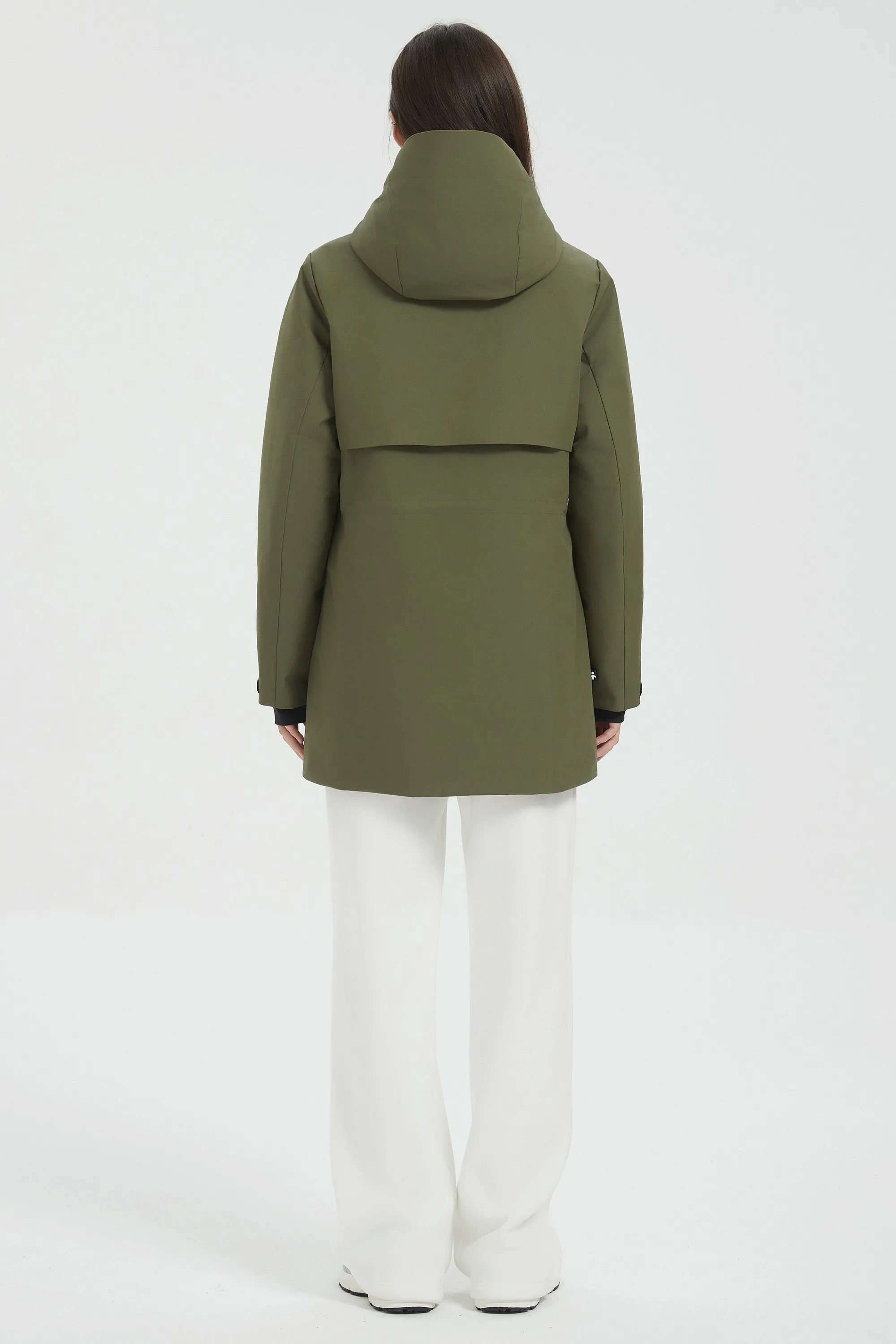 Hooded Winter Warm Parka Full Zip Lightweight