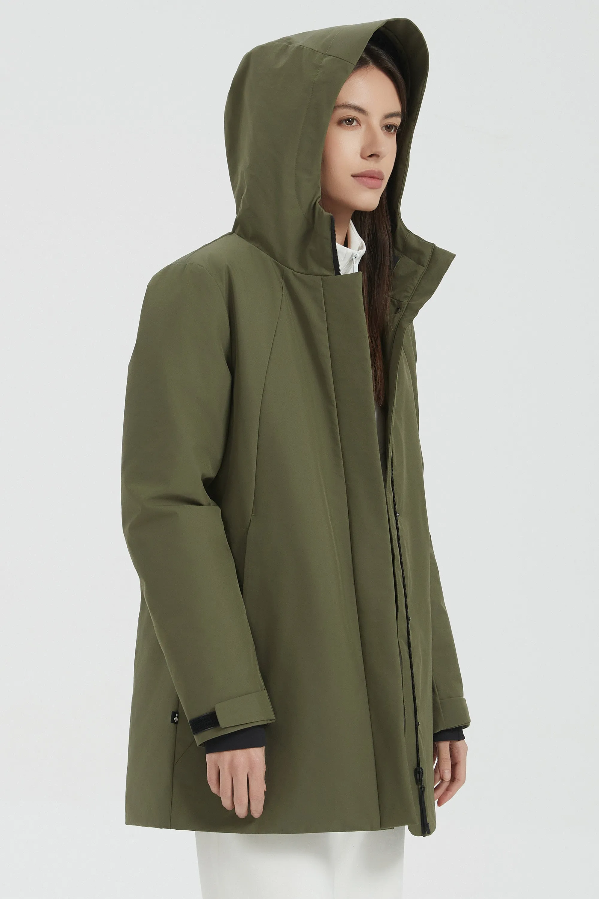 Hooded Winter Warm Parka Full Zip Lightweight