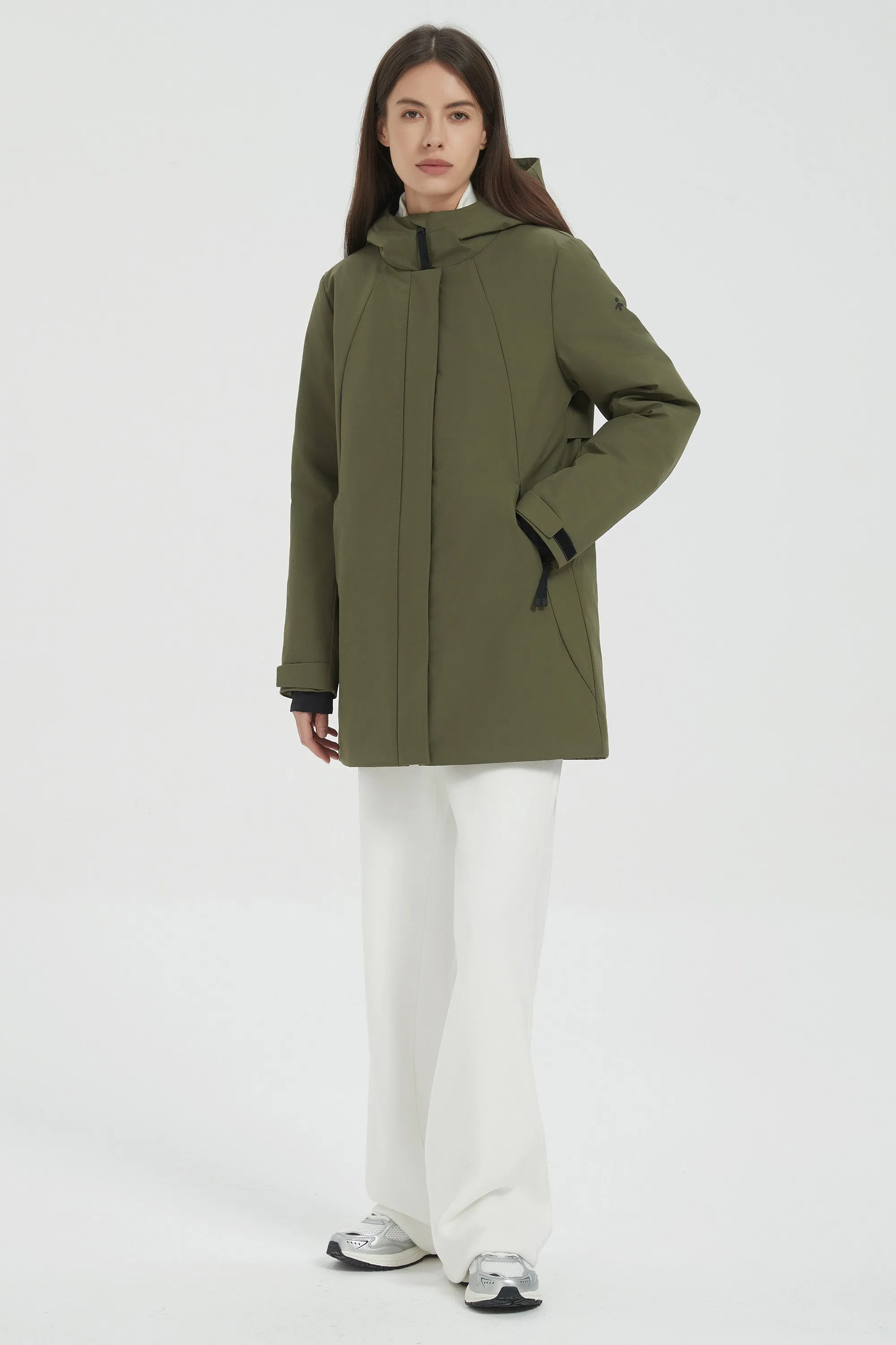 Hooded Winter Warm Parka Full Zip Lightweight