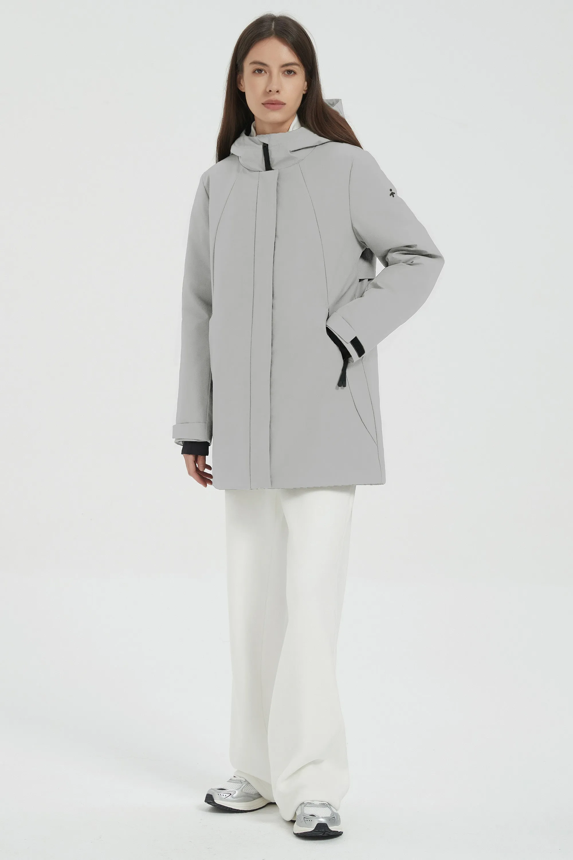Hooded Winter Warm Parka Full Zip Lightweight