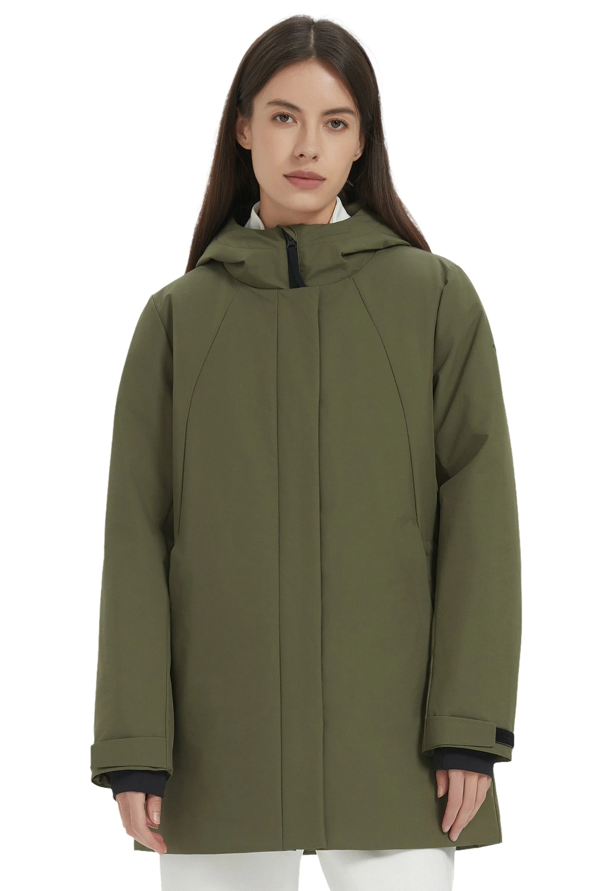 Hooded Winter Warm Parka Full Zip Lightweight