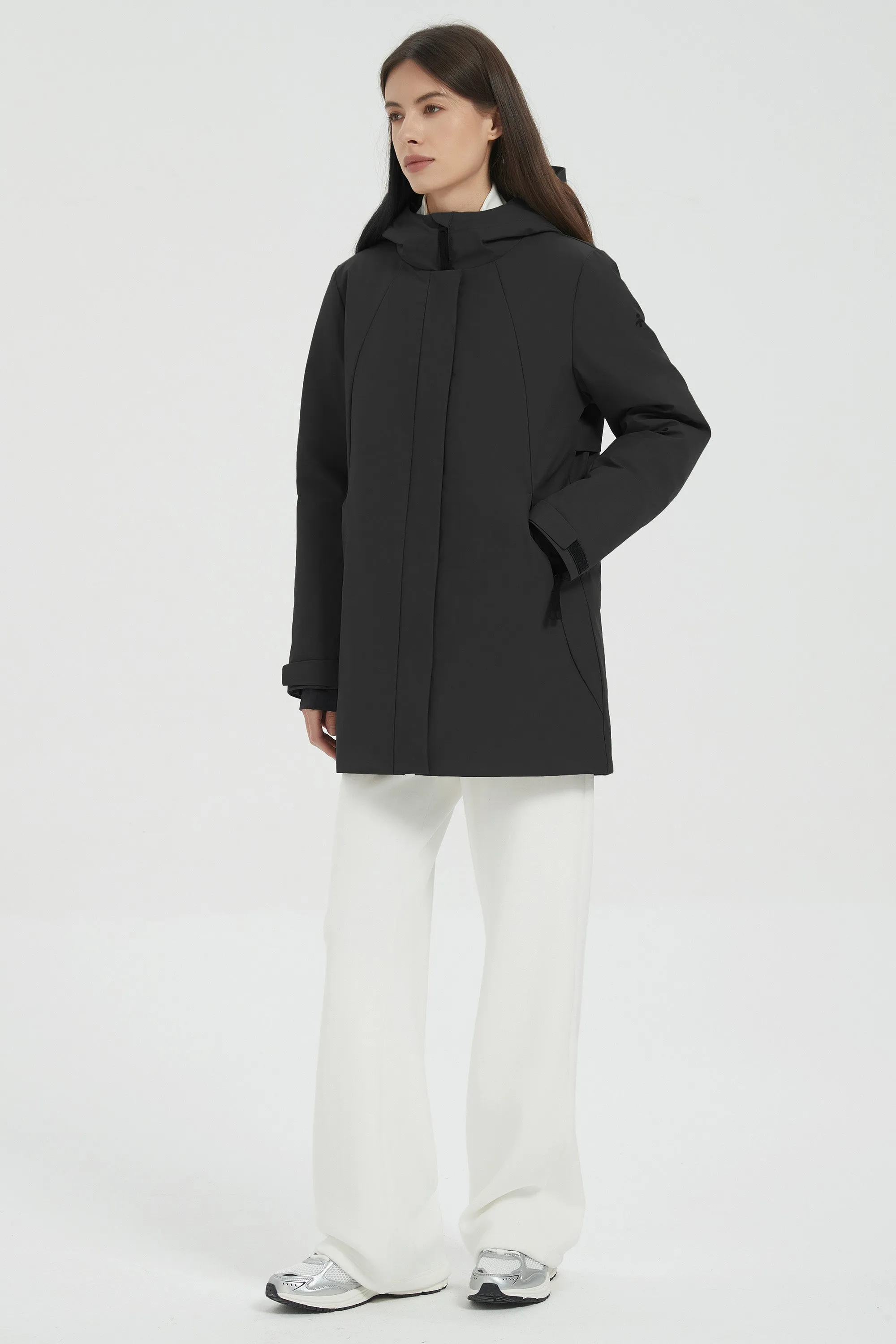 Hooded Winter Warm Parka Full Zip Lightweight