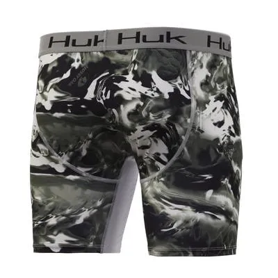 HUK MENS MOSSY OAK BOXER BRIEF (BLACK)