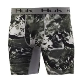 HUK MENS MOSSY OAK BOXER BRIEF (BLACK)