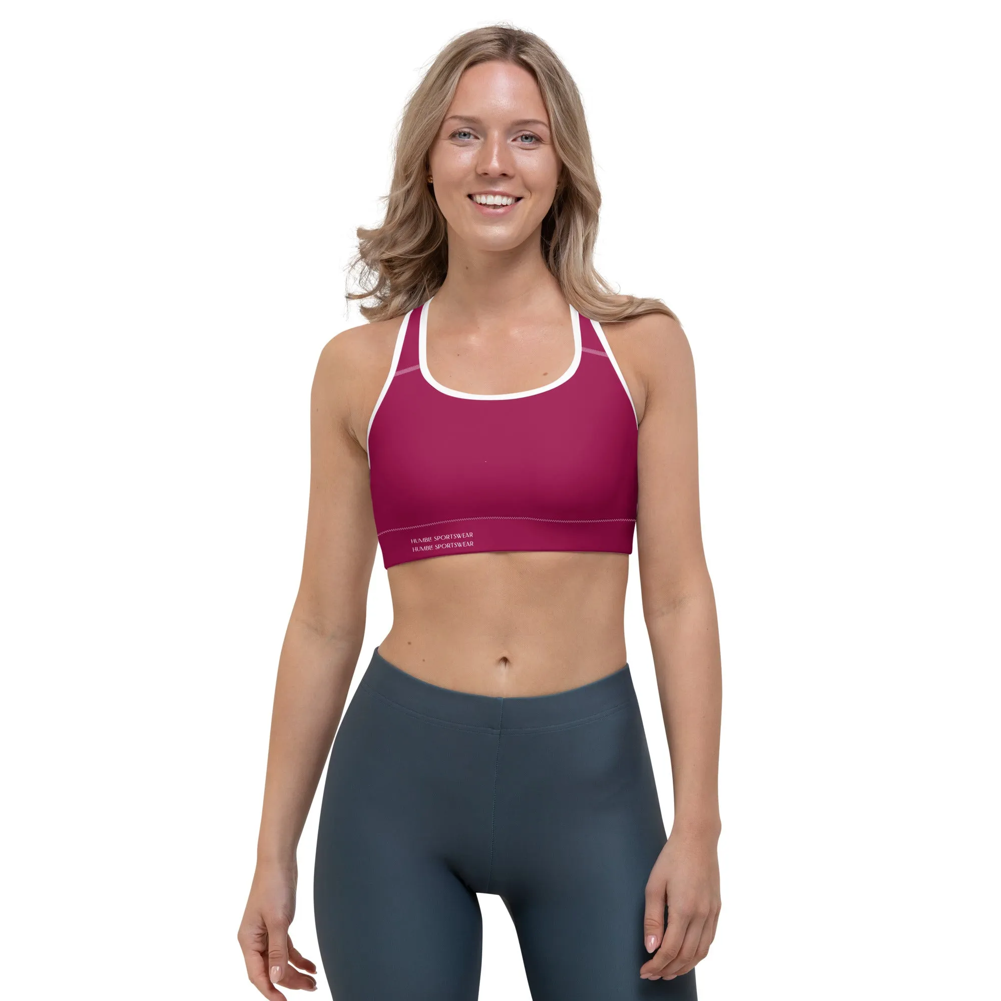 Humble Sportswear™ Burgundy Dri-Fit Sports Bra