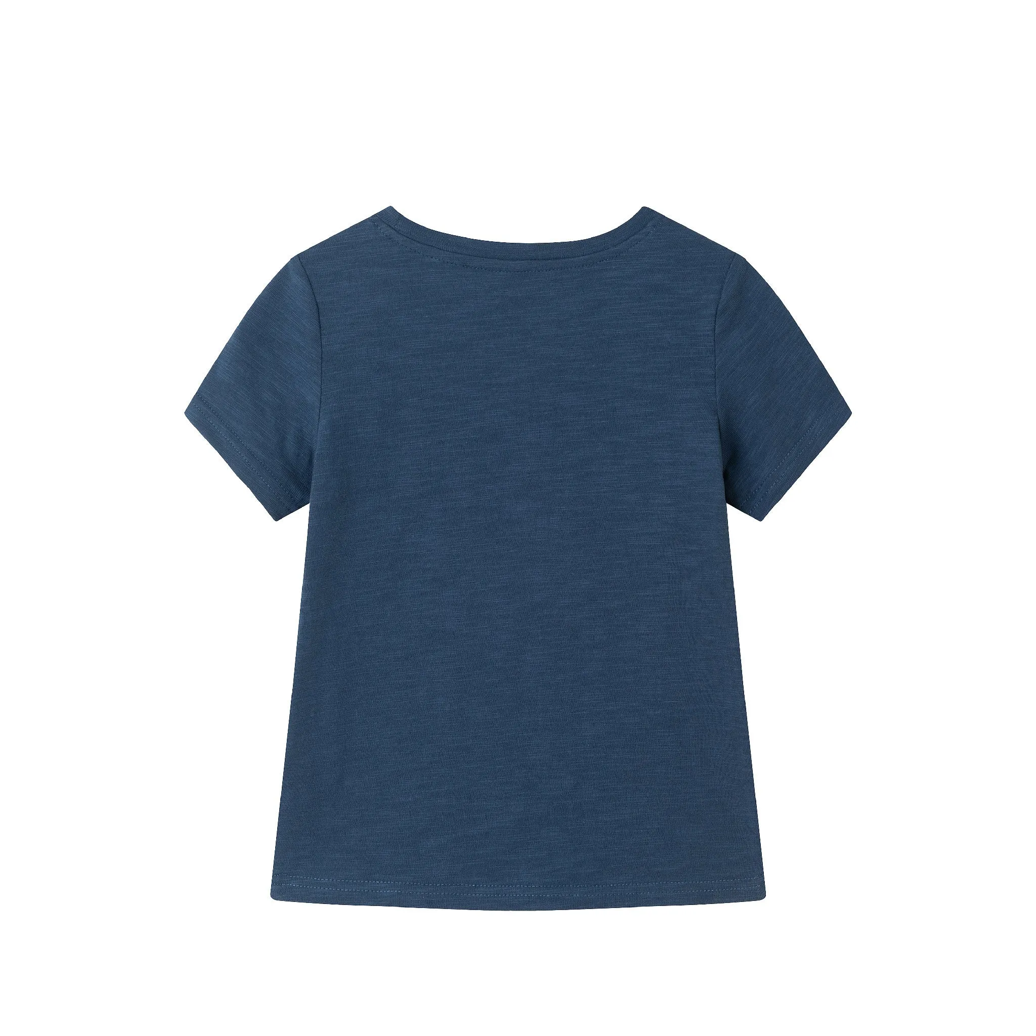 Kids (2-8) Applique Graphic Tee & French Terry Rib Short Set | Navy Slub Croc