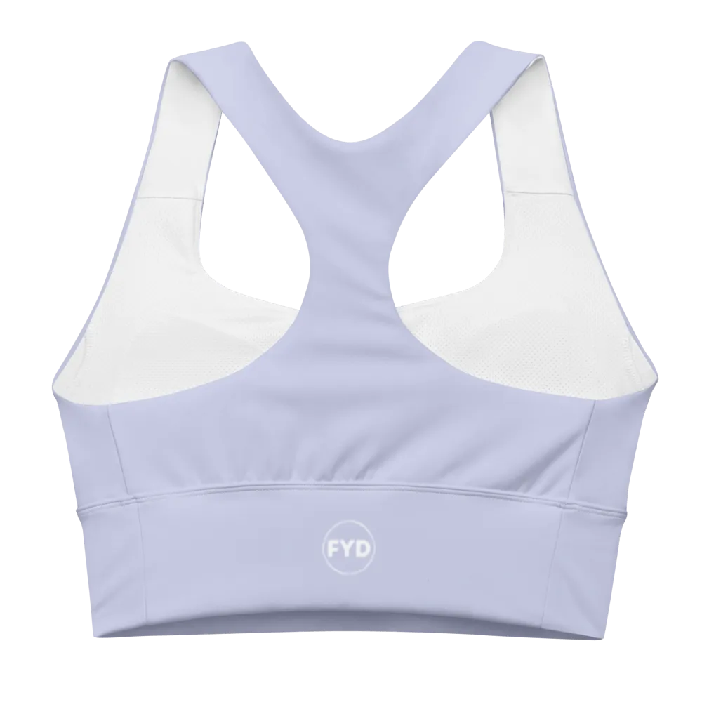 Long-Line Sports Bra in pastel lavender