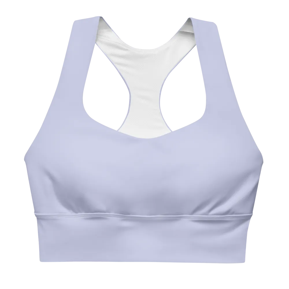 Long-Line Sports Bra in pastel lavender