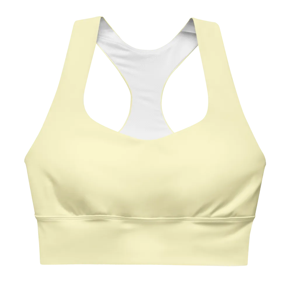 Long-Line Sports Bra in pastel yellow