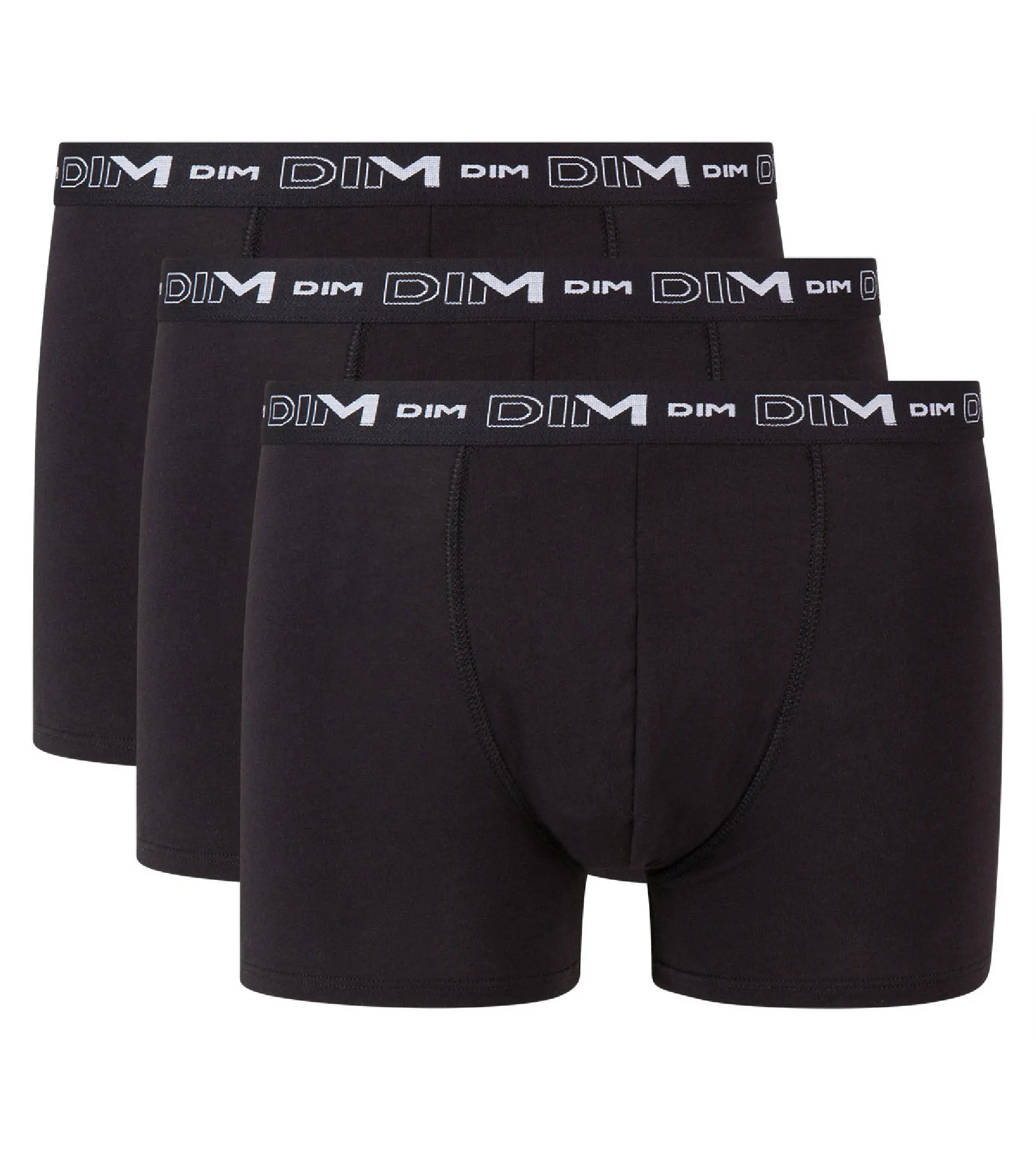 Lot de 3 boxers noir Homme en coton stretch
