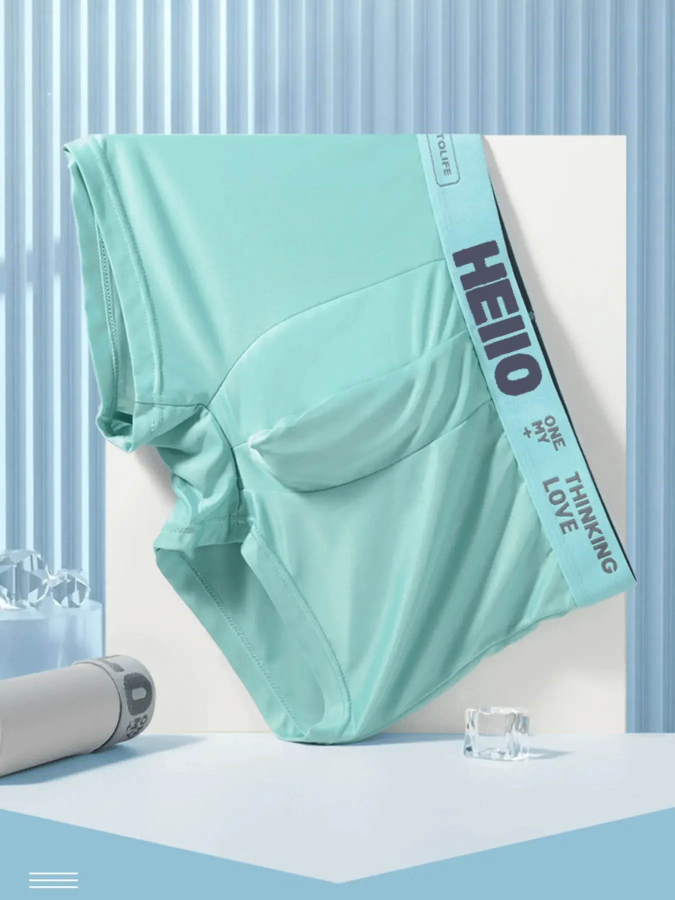 Men's 4pcs/Pack Comfortable And Breathable Ice Silk Boxer Briefs With Letter Elastic Waistband And U-Fly Design