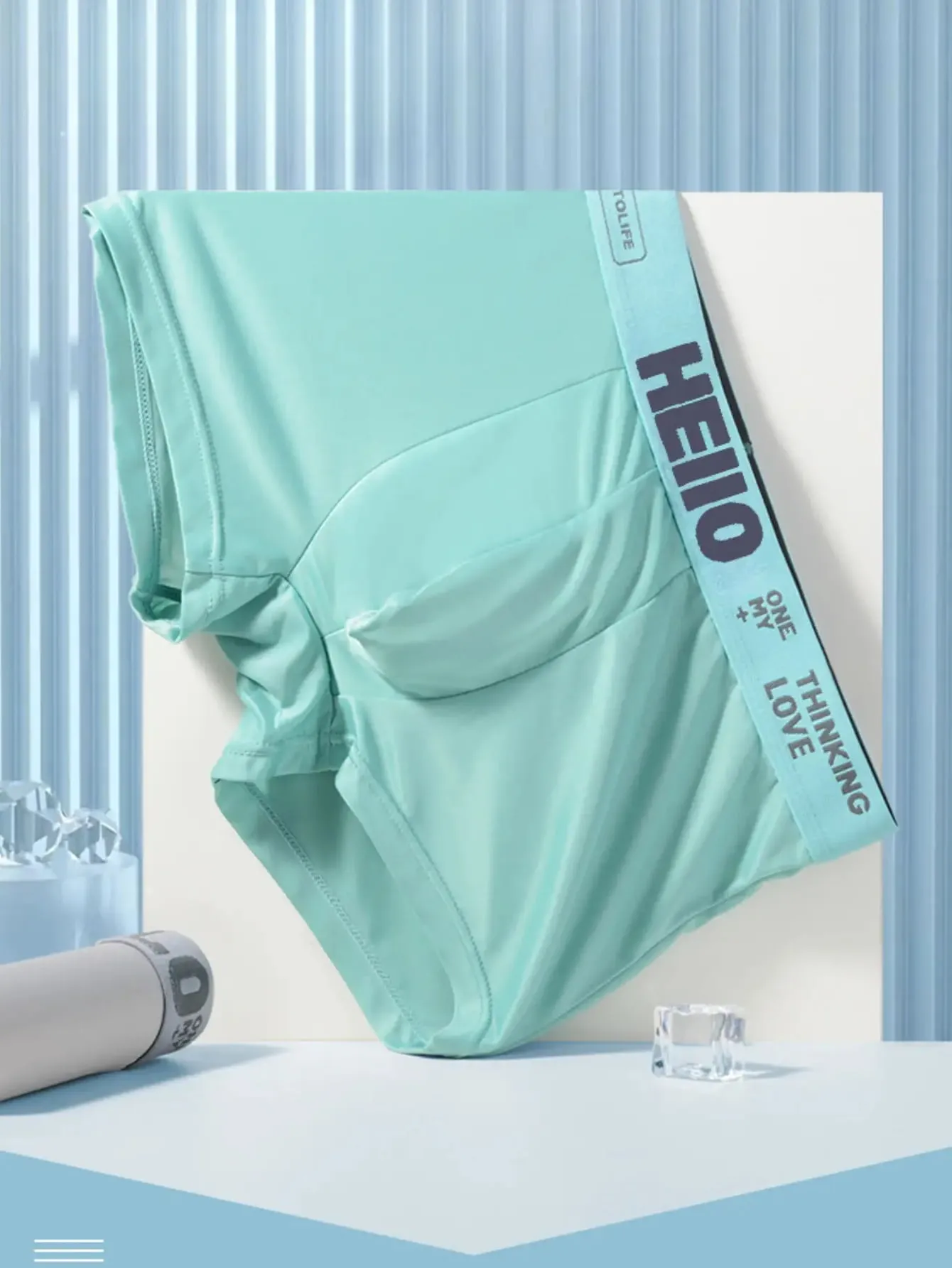 Men's 4pcs/Pack Comfortable And Breathable Ice Silk Boxer Briefs With Letter Elastic Waistband And U-Fly Design