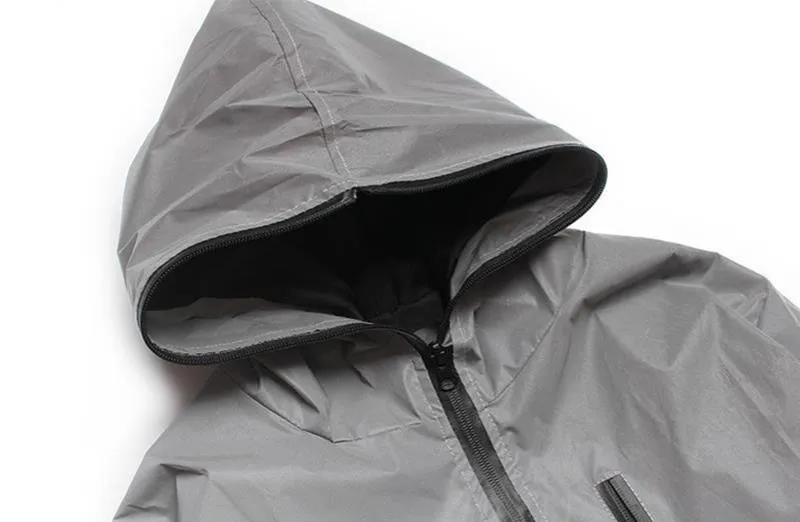 Men's Spring/Autumn Reflective Hooded Windbreaker
