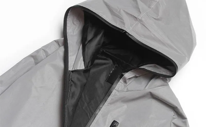 Men's Spring/Autumn Reflective Hooded Windbreaker