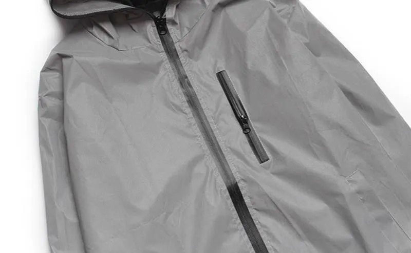 Men's Spring/Autumn Reflective Hooded Windbreaker