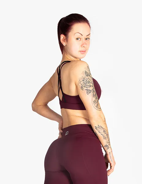 MESH RACERBACK SPORTS BRA - RED