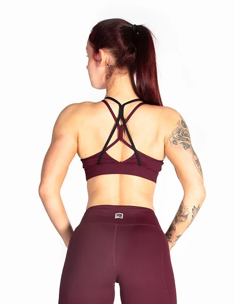 MESH RACERBACK SPORTS BRA - RED