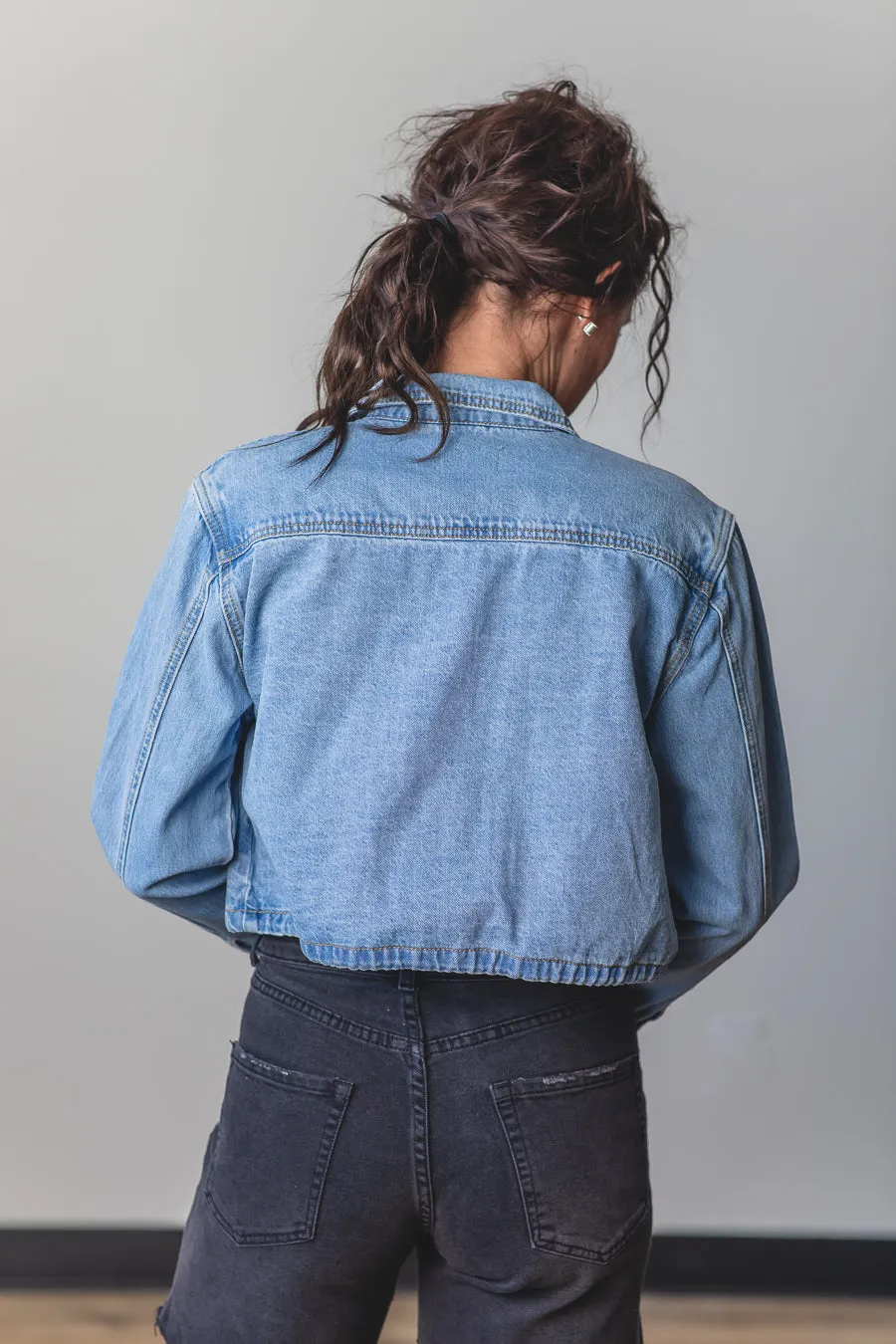 MONO B Crop Denim Jacket