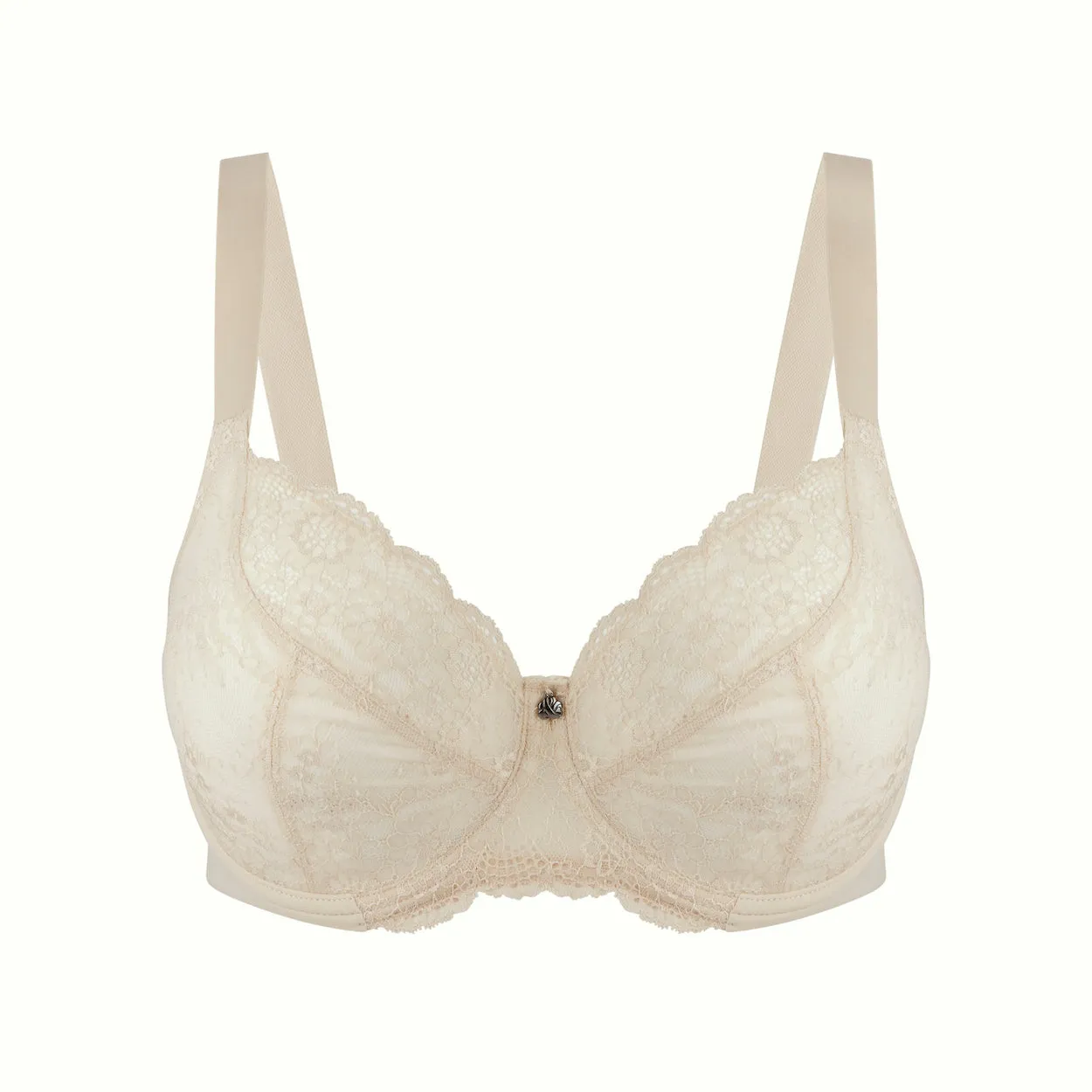 Peony Lace Premium Support Bra - Cafe Latte