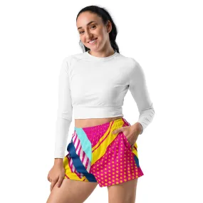 PINK ABSTRACT FITNESS COLLECTION  - Women’s Recycled Athletic Shorts