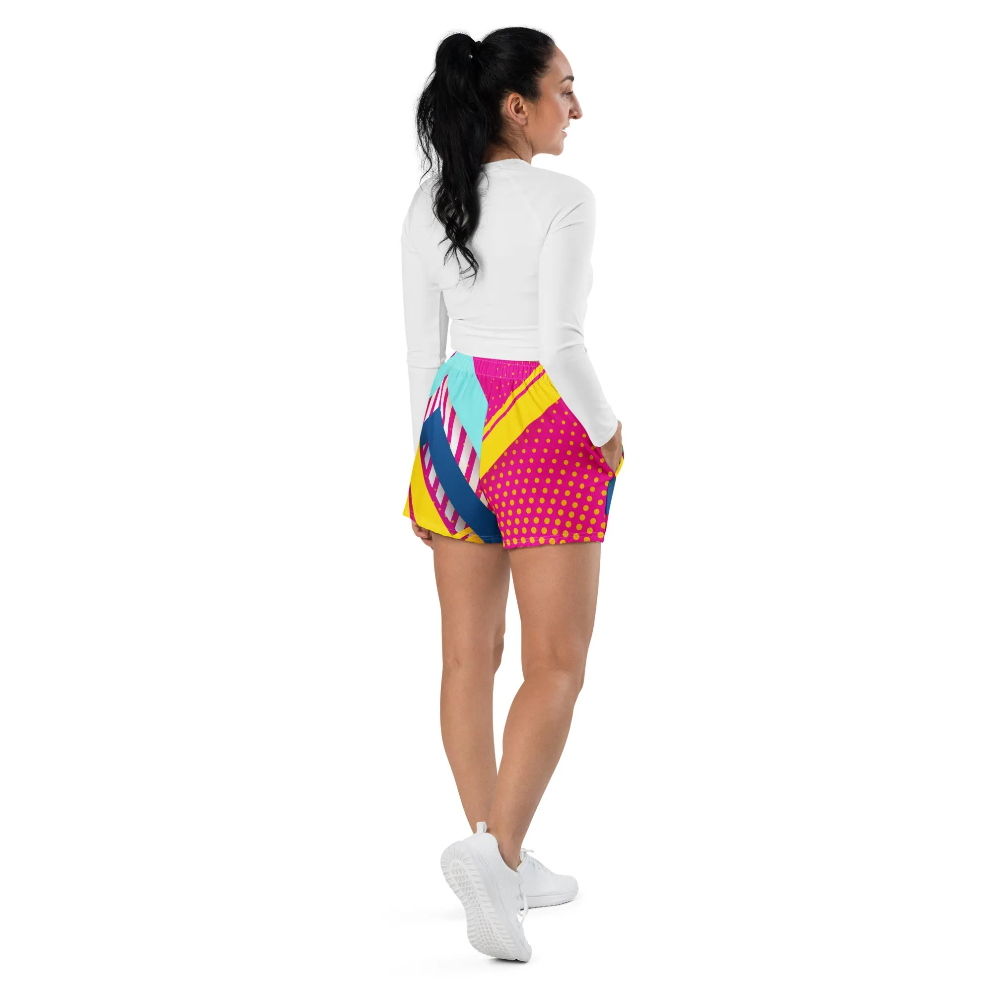 PINK ABSTRACT FITNESS COLLECTION  - Women’s Recycled Athletic Shorts