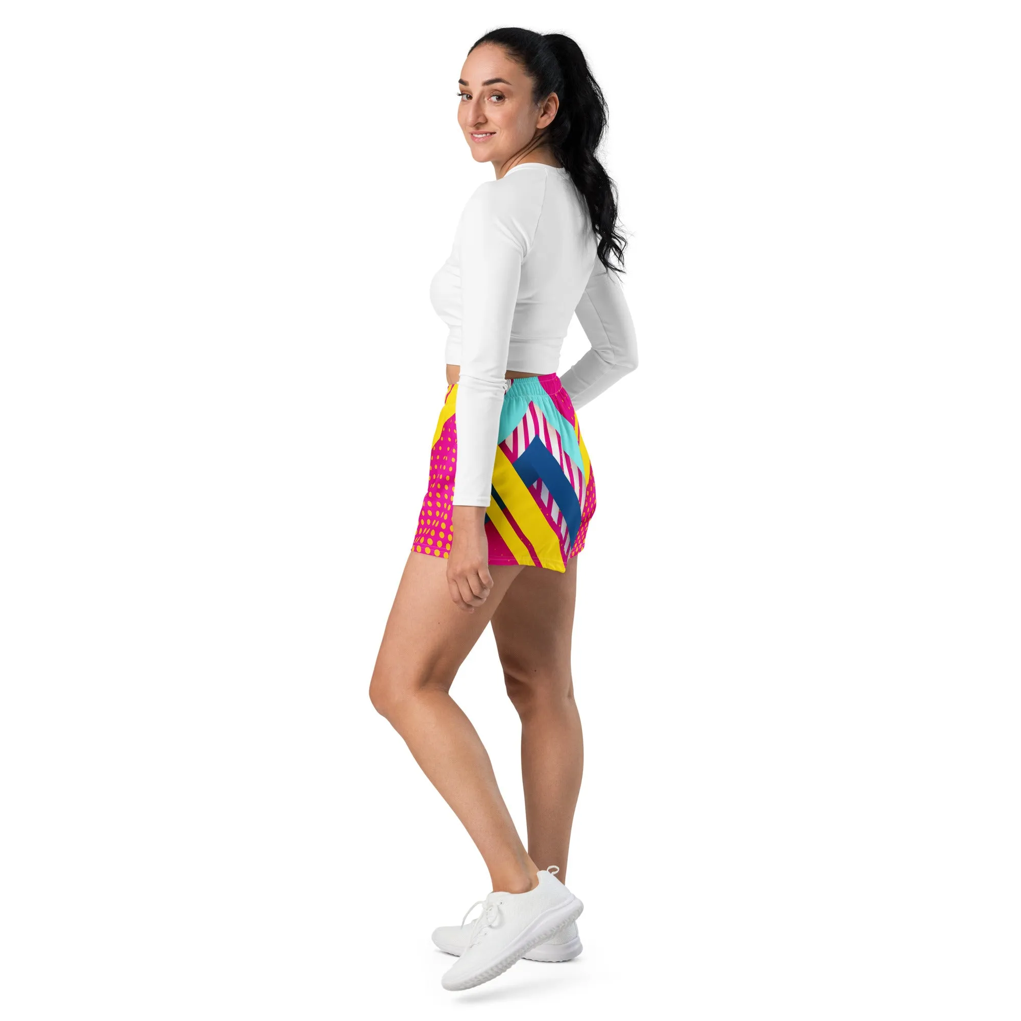 PINK ABSTRACT FITNESS COLLECTION  - Women’s Recycled Athletic Shorts