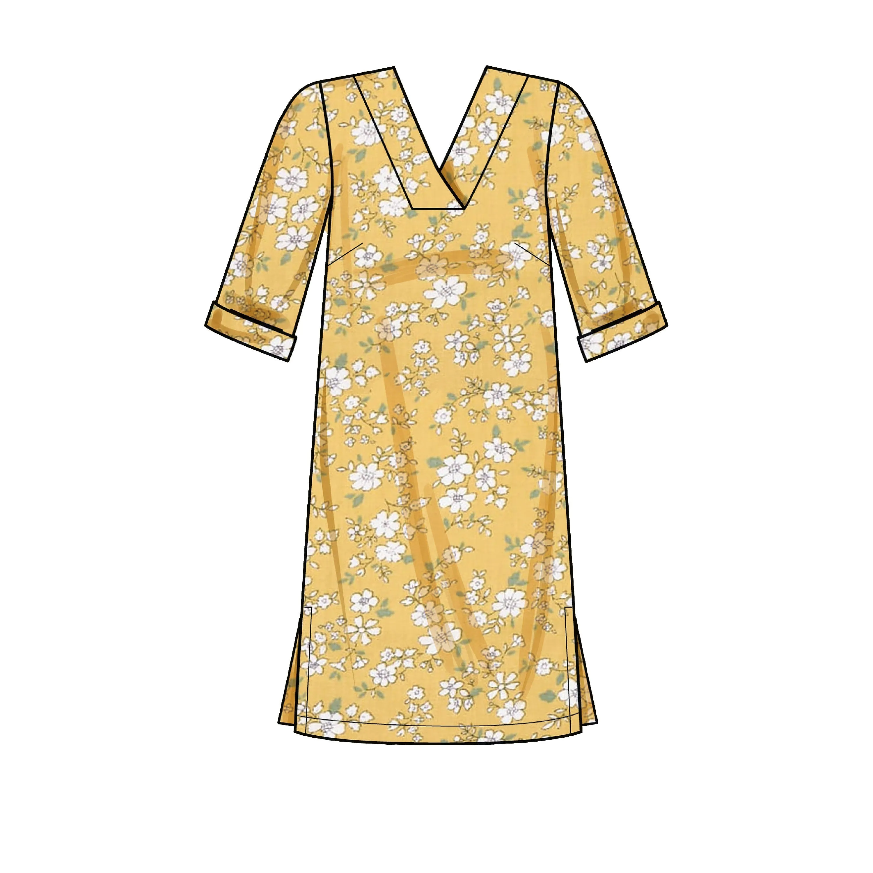 Simplicity Pattern 9262 Misses' V-neckline Shift Dresses