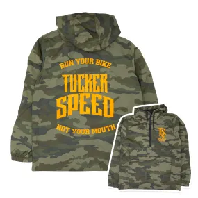 Tucker Speed Water Resistant Windbreaker Anorak Jacket - Camo / Orange