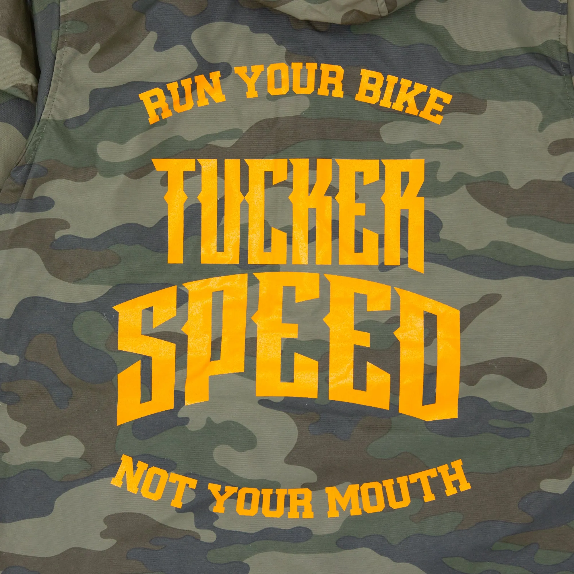 Tucker Speed Water Resistant Windbreaker Anorak Jacket - Camo / Orange