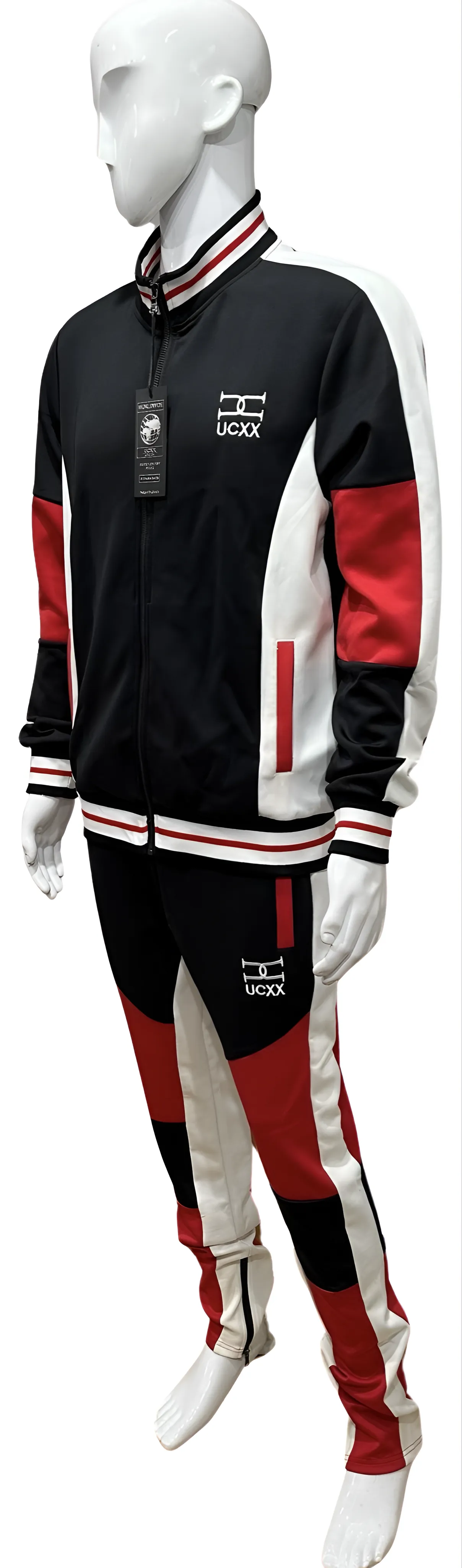 ^UCXX^ (BLACK-RED) ZIP UP TRACKSUITS (ACTIVEWEAR)
