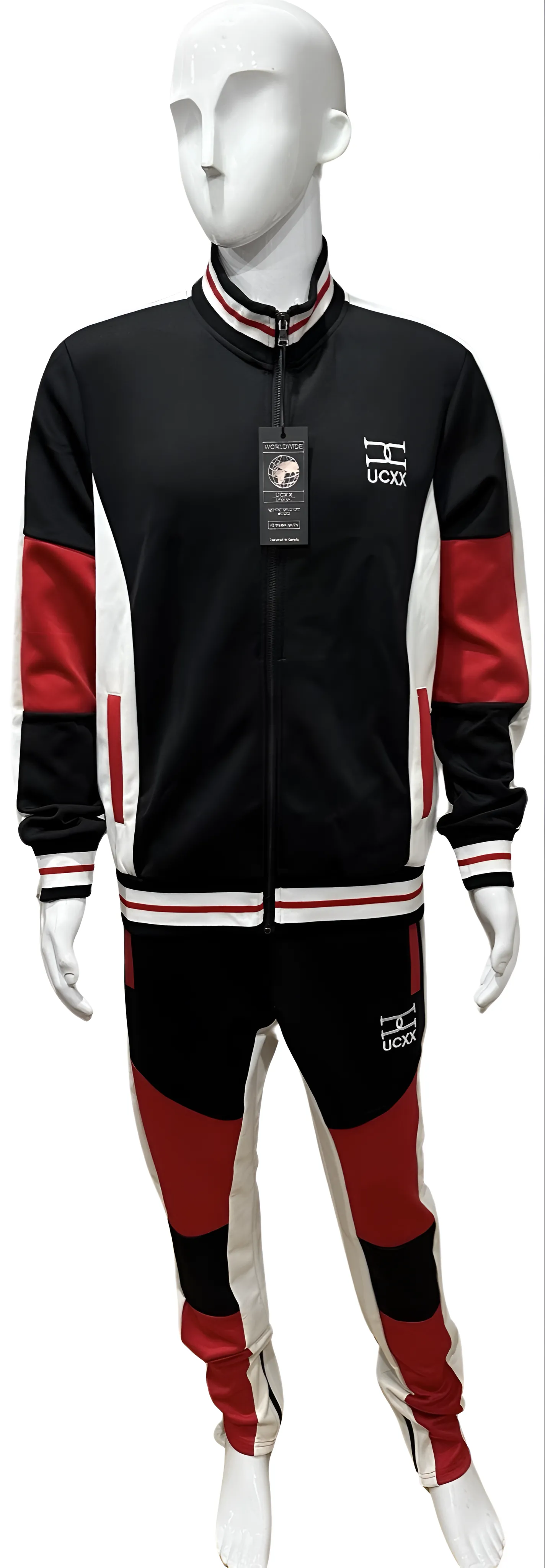 ^UCXX^ (BLACK-RED) ZIP UP TRACKSUITS (ACTIVEWEAR)