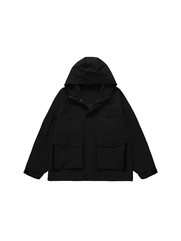 Wind and Waterproof Jacket (with mini compass on zip) in Black Color