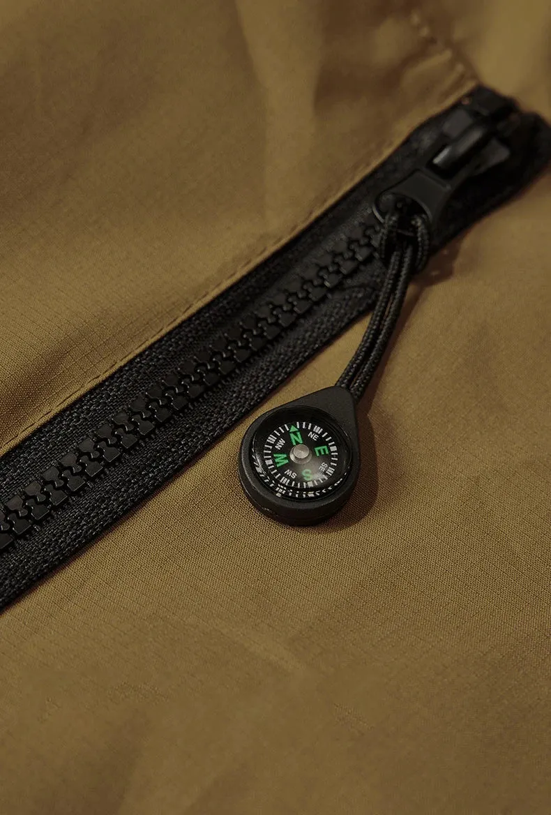 Wind and Waterproof Jacket (with mini compass on zip) in Black Color