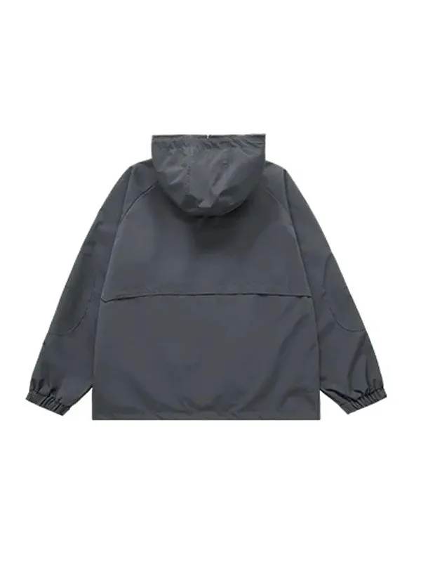 Windbreaker Jacket in Dark Grey Color