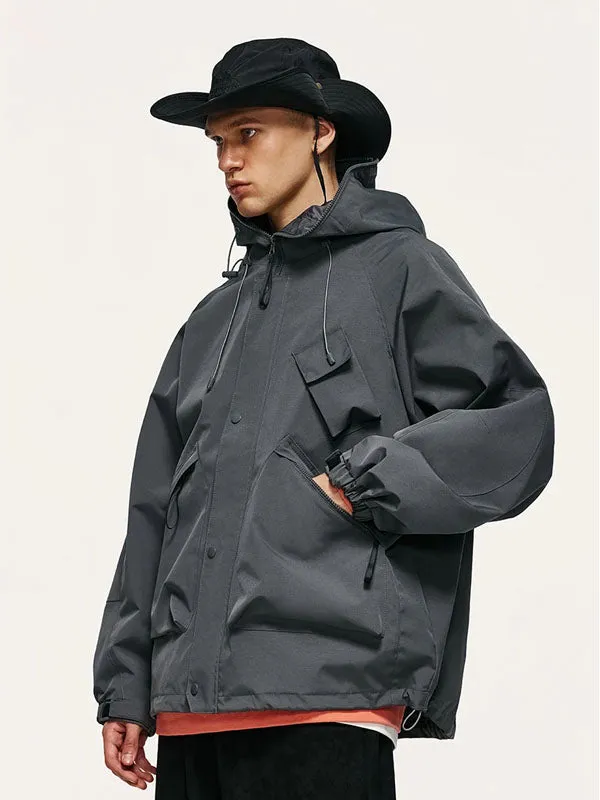 Windbreaker Jacket in Dark Grey Color