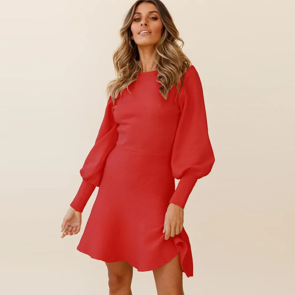Women Plus Sizes Knitting Winter Dresses